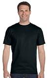 Hanes Men's Cotton-Blend EcoSmart Jersey Polo,Black, size L