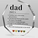 Dad Gifts from Daughter Son Wife Best Dad Ever Gifts Fathers Day Birthday Christmas Gifts for Father Stepdad Bonus Dad Single Dad New Dad Daddy Dad Definition Acrylic Decorative Signs Plaques