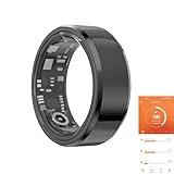 GenXenon Fitness Tracker Smart Ring,Step Counter,Heart Rate Blood Oxygen Sleep Tracker Health Ring, 5ATM Waterproof Long Battery Life Smart Rings Compatible with iOS & Android (Black, US 10)