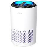 AROEVE Air Purifiers for Bedroom Home, Air Purifier Air Cleaner For Smoke Pollen Dander Hair Smell Portable Air Purifier with Sleep Mode Speed Control For Bedroom Office Living Room, MK01- White