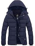 wantdo Women's Quilted Winter Parka Coats with Removable Hood Outerwear Navy S