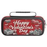 zxxpensy Happy Valentine's Day Carrying Case for Switch Gift Boxes Portable Travel Storage Bag with 20 Games Cartridges Hard Shell Pouch for Accessories And Games