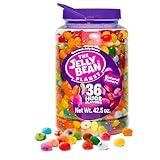 The Jelly Bean Planet, Gourmet Jelly Beans Assortment 42.5 Oz Jar - 36 Huge Natural Fruit Flavors, Seasonal, Birthday, Christmas Candy, Plant Based Colors - Gluten Free, Fun Bulk Jelly Beans Gift