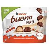 Kinder Bueno Mini, Milk Chocolate and Hazelnut Cream, Individually Wrapped Chocolate Bars, Share Size, 5.7 oz