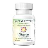 Dr. Clark Niacin (Vitamin B3) Supplement – 25mg, 100 Gelatin Capsules, Supports Circulation & Healthy Cholesterol Levels