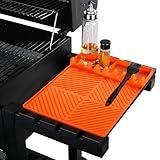 Find law Silicone Griddle with Drip Pad Spatula Mat Barbeque Grill Accessories Tools for Blackstone, Side Shelf Pad for Outdoor Kitchen Counter, Cooking, Countertop (Orange)