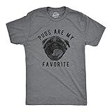 Mens Pugs are My Favorite T Shirt Funny Pet Cute Puppy Lovers Tee for Guys Funny T Shirts Cool Dog Short Sleeve Novelty Tees for Guys Dark Grey 4XL