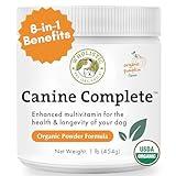 Wholistic Pet Organics Canine Complete - Dog Multivitamin Powder - 1 Lb - Daily Dog Vitamins and Supplements for Homemade Food - Immune System, Skin, Coat & Overall Health - Small and Large Breed