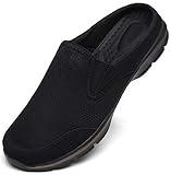 INMINPIN Unisex Slippers Casual Clog House Shoes Comfort Slip-On Walking Mules with Indoor Outdoor Anti-Skid Sole for Men and Women, All Black, 10 Women/8.5 Men