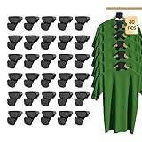 LIZMSIE 80PCS Space Saving Hangers, Space Savers Bear-Shaped with Triangles for Hangers, Plastic Clothes Hanger for Closet Organizer and Storage, Heavy Duty Cascading Connection Hook, Black