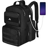 MATEIN Lunch Backpack for Men Work, 15.6 Inch Tactical Backpack with Lunch Compartment, Large Laptop Backpacks with Insulated Cooler Bag for Travel Beach Camping Picnic Hiking, Black