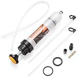 FOUR UNCLES 200cc Fluid Extractor, Extraction & Fill Pump, Oil Change Syringe with 23" Hose and Two 12" Tubes, Automotive Oil Syringe, Fluid Oil Change Evacuator