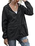 JMinger Packable Rain Jackets for Women Waterproof Windbreaker Jacket Women Lightweight Raincoat Rain Coats with Hood Black