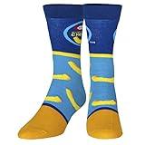 Crazy Socks - Kraft Macaroni & Cheese Crew Socks - Licensed Cheesy Socks - Size Large for Men & Women- Fun Novelty Snack Food Merch - Cozy Daily Wear - Colorful Mac and Cheese Holiday & Birthday Gift
