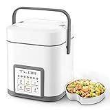 TLOG Mini Rice Cooker 2.5 Cups Uncooked, Healthy Ceramic Coating Portable Cooker, 1.2L Travel Small for 1-3 People, Personal maker, Food Steamer, 12 Hours delay timer, Multi-cooker Grains, Oats