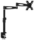 Mount-It! Single Monitor Arm Mount | Desk Stand | Heavy Duty Full Motion Height Adjustable | Fits 19 21 24 27 29 30 in VESA 75 100 Compatible Computer Screen | C-Clamp Base | Holds up to 33 Lbs