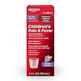 Amazon Basic Care Children's Acetaminophen 160 mg per 5 mL Oral Suspension, Grape Flavor, Pain Reliever and Fever Reducer for Headache, Sore Throat and Toothache, 4 fl oz (Pack of 1)