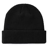 Connectyle Classic Men 's Warm Winter Hats Thick Knit Cuff Beanie Cap Daily Beanie Hat Black , 55 60cm