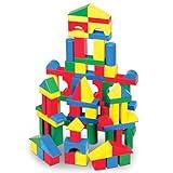 Melissa & Doug Wooden Building Blocks, 100-Piece Set of Sorting & Stacking Toys in 4 Colors and 9 Shapes, Classic Toddler Toys for Girls & Boys Ages 2+ - FSC Certified