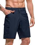 TSLA Men's Swim Trunks, Quick Dry Swimming Beach Board Shorts, Lightweight Swimwear Bathing Suits with Pockets, No Liner/Hybrid Navy, 30