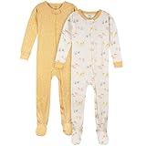 Gerber Unisex-Baby 2-Pack Footed Pajamas, Safari