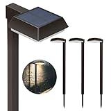 Bobcat Solar Pathway Lights Super Bright 300 lumens with 2-in-1 Warm White and Daylight Modes, Dark Brown Solar Lights for Outdoor Path, Sidewalk, Driveway or Walk Way Light(4 Pack)