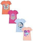 The Children's Place Girls' Animal Short Sleeve Graphic T-Shirts,Multipacks, Owl/Unicorn/Butterfly/Cat 4-Pack, XX-Large