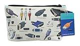 The Unemployed Philosophers Guild Cables and Ports Bag - 9" Canvas Zipper Pouch for Pencils, Tools, Cosmetics, Toiletries and More