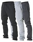 Ultra Performance 3 Pack Mens Fleece Wide Leg Sweatpants with Pockets, Open Bottom Workout Sweatpants for Men