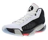 NIKE Air Jordan XXXVIII Fundamental Basketball Shoes (DZ3356-106, White/Siren Red/Black) Size 10