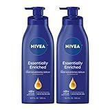 NIVEA Essentially Enriched Body Lotion for Dry Skin, Pack of 2, 16.9 Fl Oz Pump Bottles