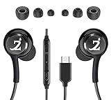 ZAMZAM PRO USB-C Type Stereo Headphones with Hands-Free Built-in Microphone Buttons + Crisp Digital Titanium Clear Audio!