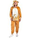 Tipsy Elves Men's Animal Halloween Costumes - Men's Comfy Adult Animal Jumpsuit for Men - Men's Kangaroo Halloween Costume Jumpsuit with Animal Style Hood, Pouch, Stuffed Joey, and Tail Size X-Large