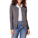 Amazon Essentials Women's Lightweight Crewneck Cardigan Sweater (Available in Plus Size), Charcoal Heather, Medium