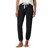 Amazon Essentials Women's Pajama Jogger - Lightweight Lounge Terry, Plus Size, Black, Large