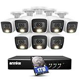 ANNKE 3K Lite Wired Security Camera System with AI Human/Vehicle Detection, H.265+ 8CH Surveillance DVR with 1TB Hard Drive and 8 x 1080p HD Outdoor CCTV Cameras, Color Night Vision, Smart Dual Light