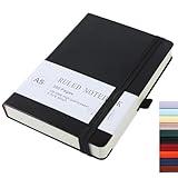 pftvalue Journal Notebook Journal for Men/Women Journals for Writing A5 180Sheets 360Pages College Ruled Notebook 100gsm Lined Paper Leather Hardcover Journal 5.9'' X 8.4'' (Black)