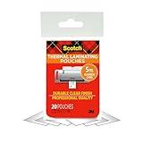 Scotch Thermal Laminating Pouches, Clear, Fits Business Card Size (2.3 in x 3.7.) Paper, 20 Pouches