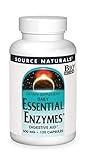 Source Naturals Essential Enzymes 500mg Bio-Aligned Multiple Supplement Herbal Defense for Digestion, Gas & Constipation Relief - Strong Immune System Support* - 120 Capsules