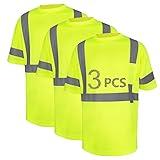 LX Reflective Safety Shirt Short Sleeve High Visibility Reflective Breathable T Shirt for Work Warehouse Construction Class 3