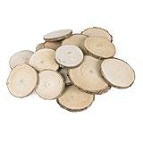 Super Z Outlet Mini Assorted Size Natural Color Tree Bark Wood Slices Round Log Discs for Arts & Crafts, Home Hanging Decorations, Event Ornaments (5-8cm, 20pcs)