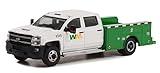 Greenlight 46100-C Dually Drivers Series 10-2018 Chevy Silverado 3500 Dually Service Bed - Waste Management 1:64 Scale Diecast