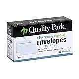 Quality Park #6 3/4 Self-Seal Security Envelopes, Security Tint and Pattern, Redi-Strip Closure, 24-lb White Wove, 3-5/8 x 6-1/2, 100/Box (QUA10417)