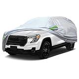 QUYDDC Full Car Cover Universal 6 Layers Outdoor Thicked All Weather Cover, Sunshield, Waterproof, Snow Proof, UV Proof, Scratch Proof, Bird Droppings, 6 Reflective Strips, Fits SUVs up 181"-190"