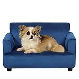 Dog Sofas and Chairs for Small Pet, Pet Sofa Bed with Wooden Frame and Velvet Fabric, Upholstered Dog Bed,Cat Sofa Chair for 45 Pounds Small Animal Using,Blue