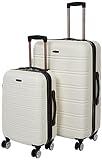 Rockland Melbourne Hardside Expandable Spinner Wheel Luggage, White, 2 Piece (20/28)