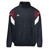 Umbro Men's Standard Relaxed Track Jacket, Iron GATE/RED Dahlia/Brilliant White