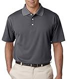 UltraClub Men's Cool & Dry Stain-Release Performance Polo L CHARCOAL
