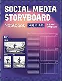 Social Media Storyboard Notebook: 3in1: 16:9, 1:1, 9:16 - 8.5"x11" - 200 pages: Blank template planner for video content creation on all platforms