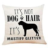 M-Qizi Linen Mastiff Pillow Covers, Mastiff Gifts - 18x18 Decorative Dog Pillow Cover, Mastiff Decor, Mastiff Gifts for Women, Gifts for Mastiff Mom